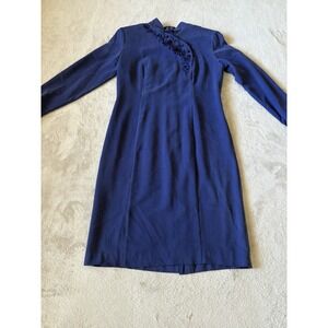 Vintage Tess Dress Women's‎ Size 4 Formal 100% Silk Knee Length Shift Dress